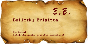 Beliczky Brigitta névjegykártya